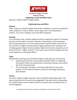 Cause and Effect Essay - Austin Peay State University