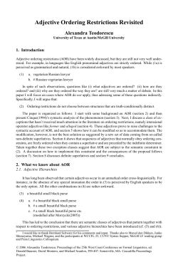 Adjective Ordering Restrictions Revisited