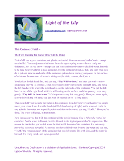 The First Blessing for Water (Thy Will Be Done)