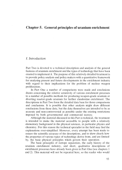 Chapter 5. General principles of uranium enrichment