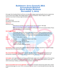 Baltimore Area Council, BSA Arrowhead District Merit Badge
