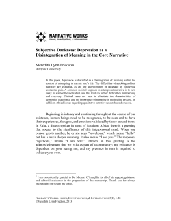 Subjective Darkness: Depression as a Disintegration of Meaning in