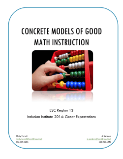 CONCRETE MODELS OF GOOD MATH INSTRUCTION