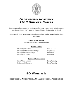 Oldenburg Academy 2017 Summer Camps SO Worth It
