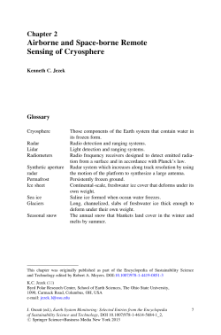 Airborne and Space-borne Remote Sensing of Cryosphere