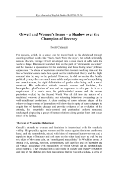 Orwell and Women`s Issues &ndash; a Shadow over the Champion of