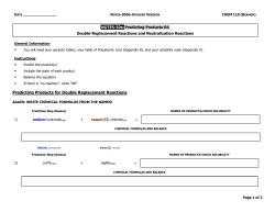 Predicting Products for Double Replacement Reactions