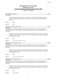 subject to change - Oakland University