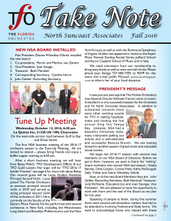 Fall 2016 - The Florida Orchestra