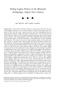 Dating Lapita Pottery in the Bismarck Archipelago
