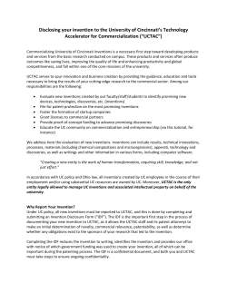 Disclosing your new invention to UCTAC