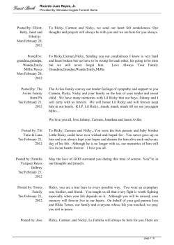 Ricardo Juan Reyes, Jr. Guest Book - Introcaso