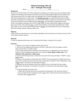 Historical Geology with Lab Lab 1: Geologic Time
