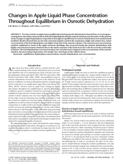 Changes in Apple Liquid Phase Concentration