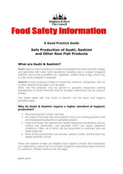 Safe Production of Sushi, Sashimi and Other Raw Fish Products
