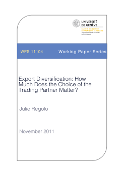 Export Diversification: How Much Does the Choice of the Trading