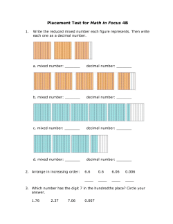 Math in Focus 4B placement test