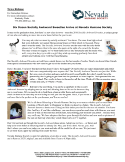 News Release - Nevada Humane Society