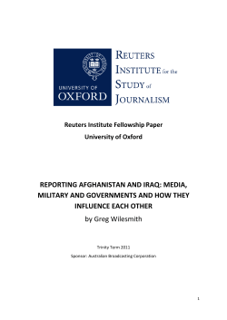 Reporting Afghanistan and Iraq: Media, military and governments