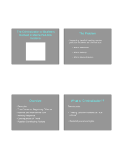 Criminalisation of Seafarers