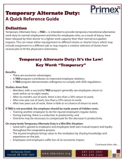 Temporary Alternate Duty