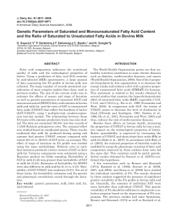 Genetic parameters of Saturated and monounsaturated Fatty