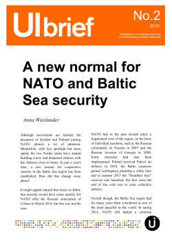 Anna Wieslander A new normal for NATO and Baltic Sea security