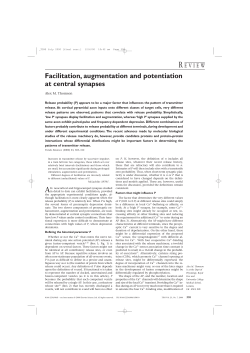 Facilitation, augmentation and potentiation at central synapses