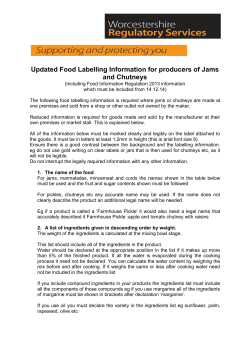 Food Labelling Regulations