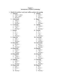 Chapter 1 Introduction to Medical Terminology 1