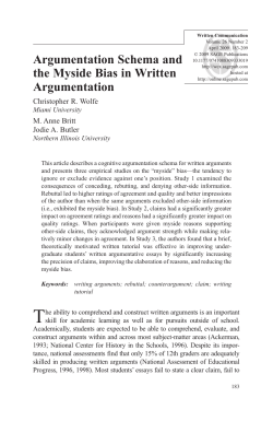 Argumentation Schema and the Myside Bias in