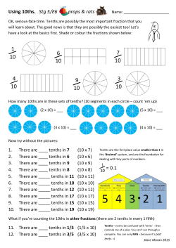 Fractions 10ths stg 5 to E7