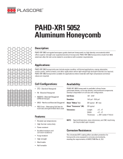 PAHD-XR1 5052 Aluminum Honeycomb