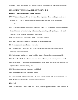 Chronology of Federal Budgeting, 1789-2012