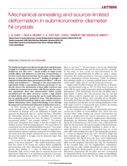 Mechanical annealing and - The Minor Research Group