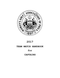 TEAM MATCH HANDBOOK for CAPTAINS