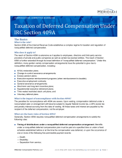 Taxation of Deferred Compensation Under IRC Section 409A