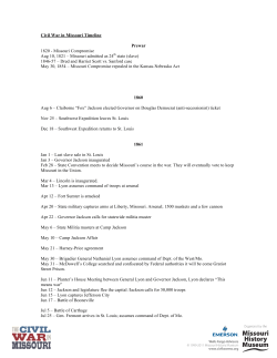 Civil War in Missouri Timeline