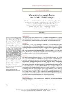Circulating Angiogenic Factors and the Risk of Preeclampsia