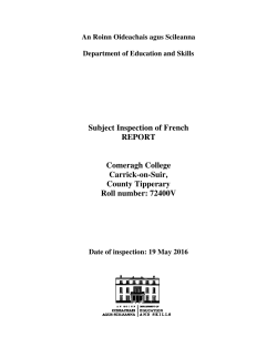 Subject Inspection Report - French - 2016