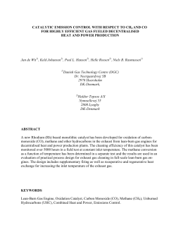 Catalytic emissions control with respect to CH4, CO and NOx