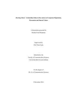 Shorting Ethos? Aristotelian Ethos in the context of Corporate