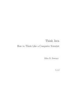 Think Java: How to Think Like a Computer Scientist