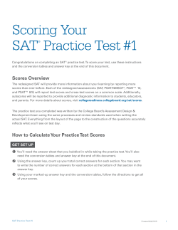 Scoring Your SAT Practice Test 1 - collegereadiness