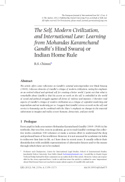 The Self, Modern Civilization, and International