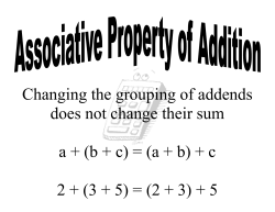 Changing the grouping of addends does not change their sum a + (b