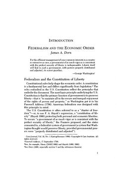 Federalism And The Economic Order