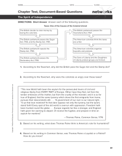 Chapter Test, Document-Based Questions