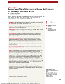 Comparison of Weight Loss Among Named Diet Programs in