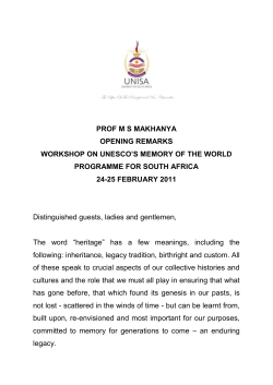 UNESCO`s memory of the world